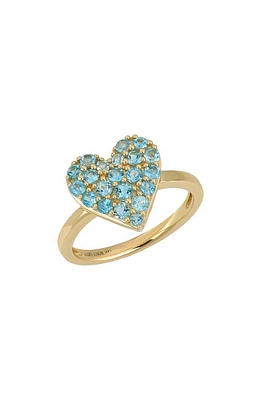 Bony Levy 14K Gold Blue Topaz Heart Ring in 14K Yellow Gold at Nordstrom, Size 6.5