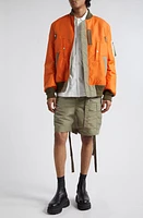 Sacai Padded Twill Utility Bomber Jacket Orange at Nordstrom,