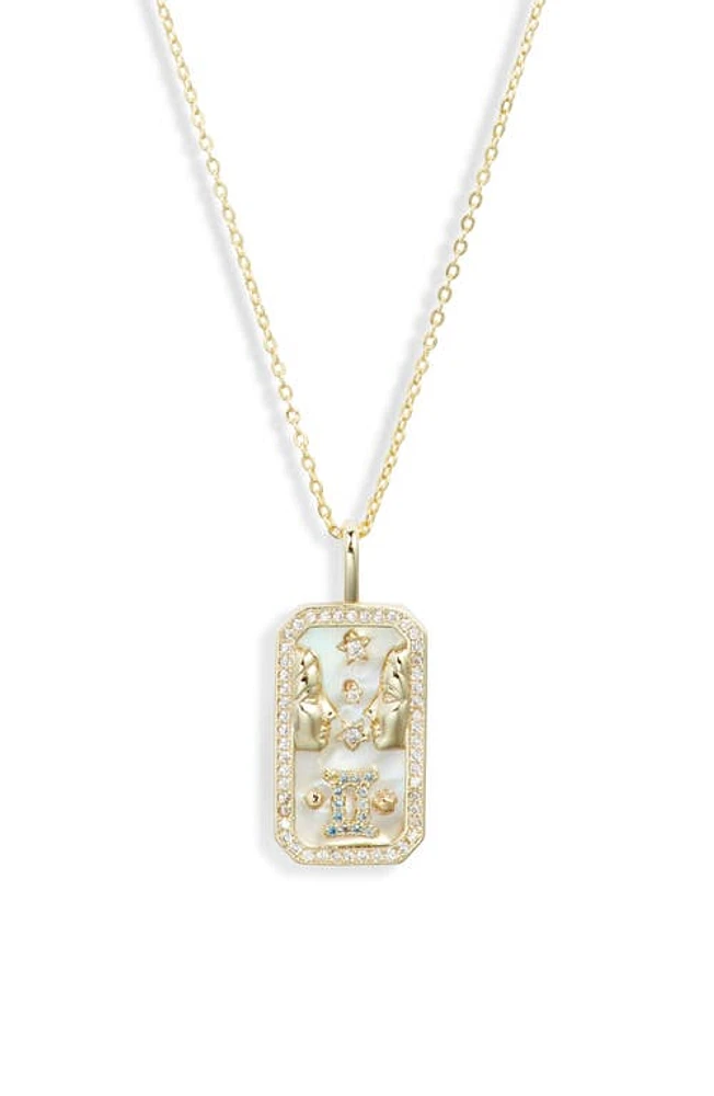 Melinda Maria Zodiac Pendant Necklace in Gold-Gemini at Nordstrom