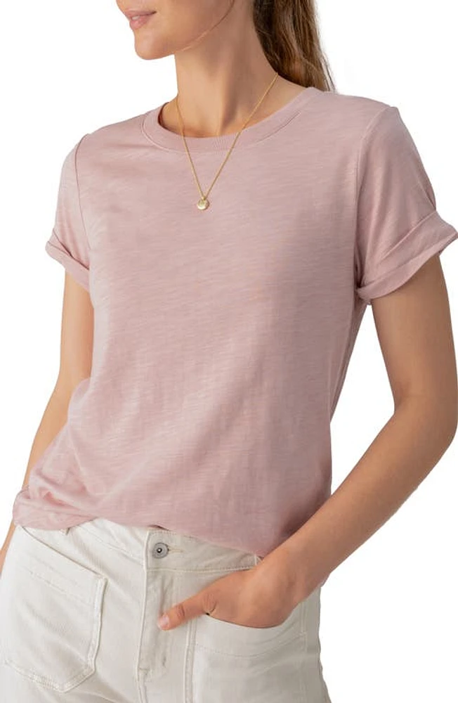 Sanctuary Perfect Roll Sleeve Cotton T-Shirt at Nordstrom,