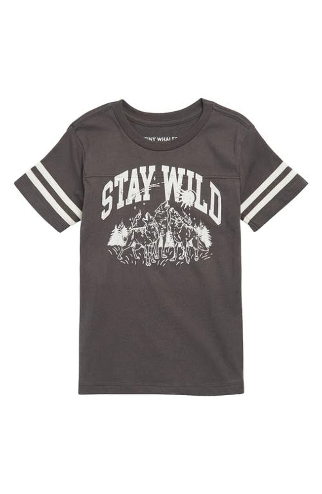 Tiny Whales Kids' Stay Wild Graphic T-Shirt Black/Natural at Nordstrom,