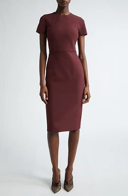 Victoria Beckham Stretch Crepe Sheath Dress Deep Mahogany at Nordstrom, Us