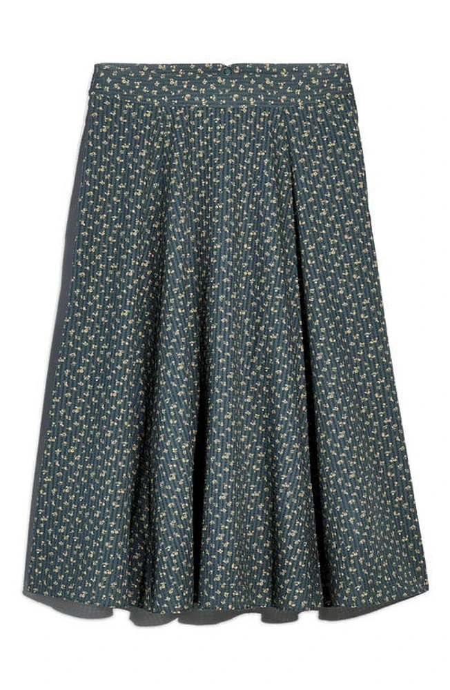 Madewell Bitsy Bouquet Cotton Voile Maxi Skirt in Architect Green at Nordstrom, Size 16W