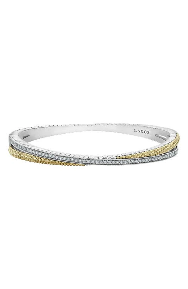 LAGOS Caviar Lux Diamond Bangle in Silver/Diamond at Nordstrom, Size 7 In