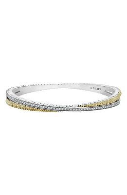 LAGOS Caviar Lux Diamond Bangle in Silver/Diamond at Nordstrom, Size 7 In