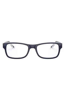 Ray-Ban Unisex 50mm Rectangular Optical Glasses in Transparent/Blue at Nordstrom