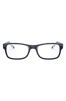 Ray-Ban Unisex 50mm Rectangular Optical Glasses in Transparent/Blue at Nordstrom