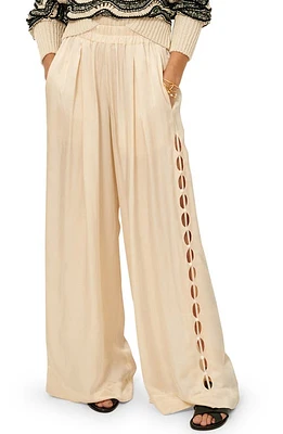 SESSÙN Chueca Side Cutout Wide Leg Satin Pants Shell at Nordstrom, Us