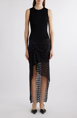 Givenchy Mixed Media High-Low Tank Dress Black at Nordstrom, Us