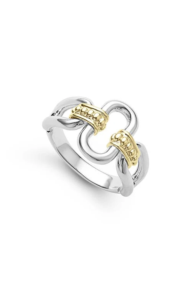 LAGOS Signature Caviar Oval Link Ring in Silver Gold at Nordstrom