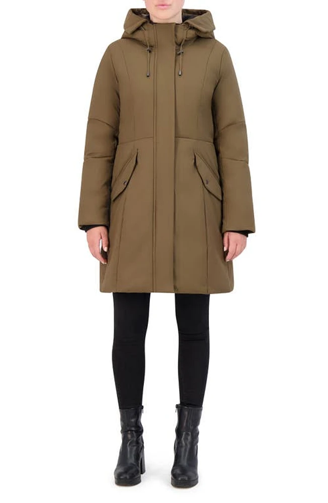 Cole Haan Signature Stretch Twill Parka in Light Olive at Nordstrom, Size Small