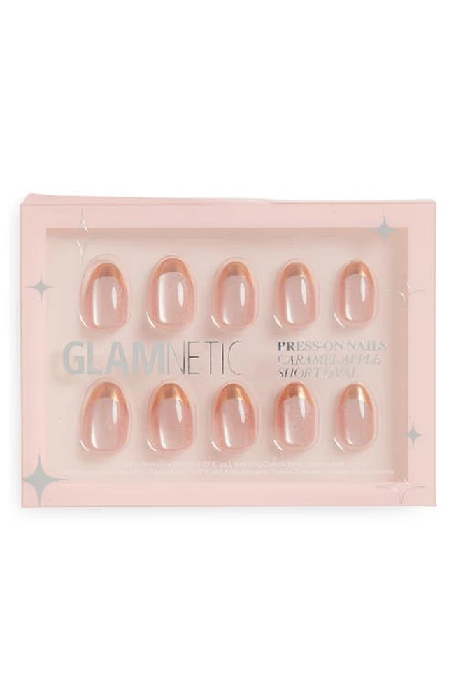 GLAMNETIC Short Oval Press-On Nails in Caramel Apple at Nordstrom