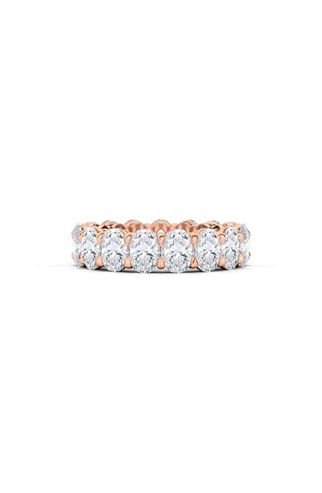 HauteCarat Oval Cut Lab Created Diamond Eternity Band in Rose Gold at Nordstrom