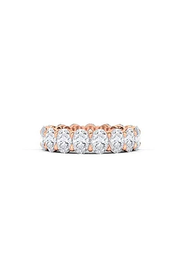 HauteCarat Oval Cut Lab Created Diamond Eternity Band in Rose Gold at Nordstrom