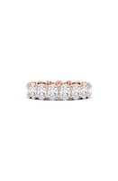 HauteCarat Oval Cut Lab Created Diamond Eternity Band in Rose Gold at Nordstrom