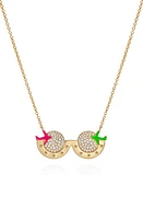 NeverNoT Travel Sunglasses Pendant Necklace in Gold at Nordstrom