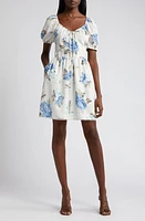 Chelsea28 Floral Puff Sleeve Fit & Flare Dress at Nordstrom, Regular