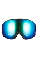 Smith Skyline 205mm ChromaPop Snow Goggles in Black/Everyday Green Mirror at Nordstrom