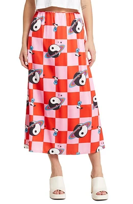 Dressed in Lala It Girl Cosmic Check Print Skirt in Cosmic Cowgirl at Nordstrom, Size X-Large