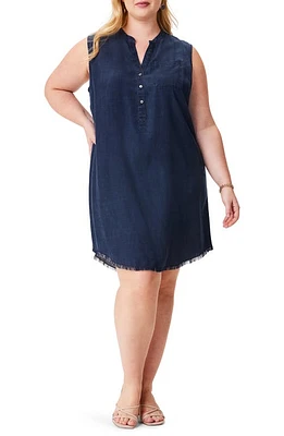 NIC+ZOE Sleeveless Denim Dress Dark Wash at Nordstrom, X