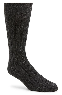 American Trench Ribbed Wool & Silk Blend Boot Socks in Charcoal at Nordstrom