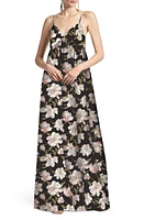 Sachin & Babi Jessica Floral Print Gown Ebony Garden at Nordstrom,