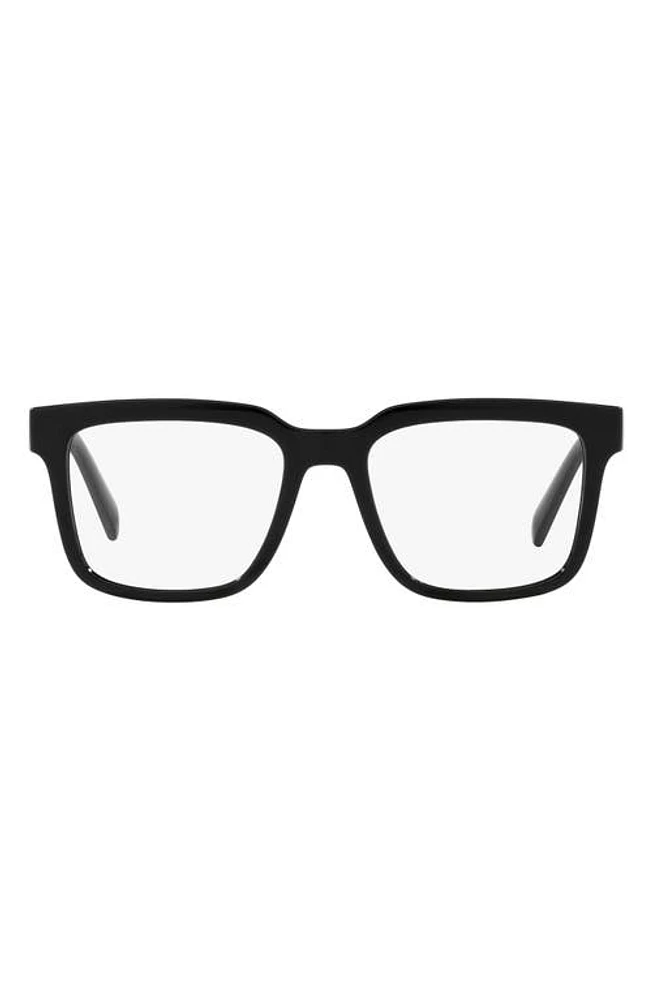 Dolce & Gabbana 52mm Square Optical Glasses in Black at Nordstrom