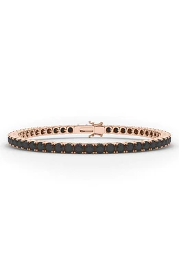 HauteCarat Lab Created Black Diamond Tennis Bracelet in 18K Rose Gold at Nordstrom