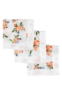 little unicorn 3-Pack Print Cotton Muslin Blankets in Watercolor Roses at Nordstrom