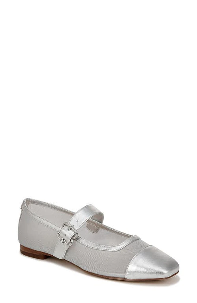 Sam Edelman Miranda Mary Jane Flat Soft Silver at Nordstrom,