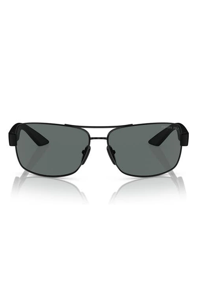 PRADA SPORT 65mm Oversize Polarized Pillow Sunglasses in Black at Nordstrom