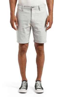 Mavi Jeans Noah Stripe Stretch Twill Flat Front Shorts Blue Linen at Nordstrom,