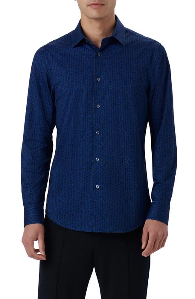 Bugatchi James OoohCotton Floral Button-Up Shirt French Blue at Nordstrom,