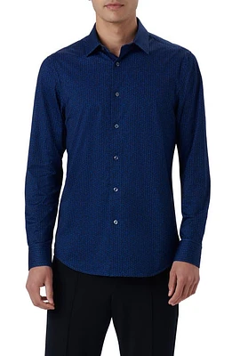 Bugatchi James OoohCotton Floral Button-Up Shirt French Blue at Nordstrom,