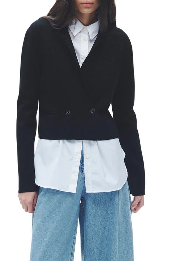 rag & bone Joy Merino Wool Blend Blazer Black at Nordstrom,