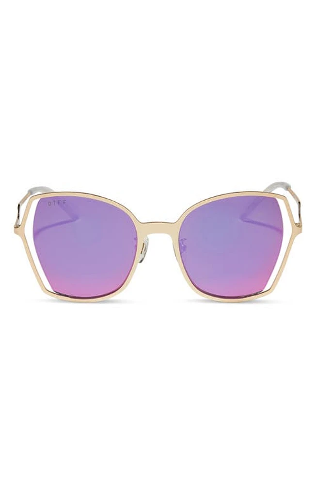 DIFF Donna III 53mm Mirrored Square Sunglasses in Pink Rush Mirror at Nordstrom