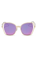 DIFF Donna III 53mm Mirrored Square Sunglasses in Pink Rush Mirror at Nordstrom