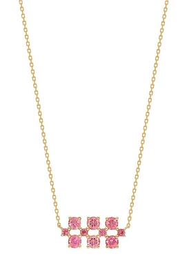 Bony Levy Three Row Semiprecious Stone Pendant in 14K Yellow Gold Pink Topaz at Nordstrom, Size 18