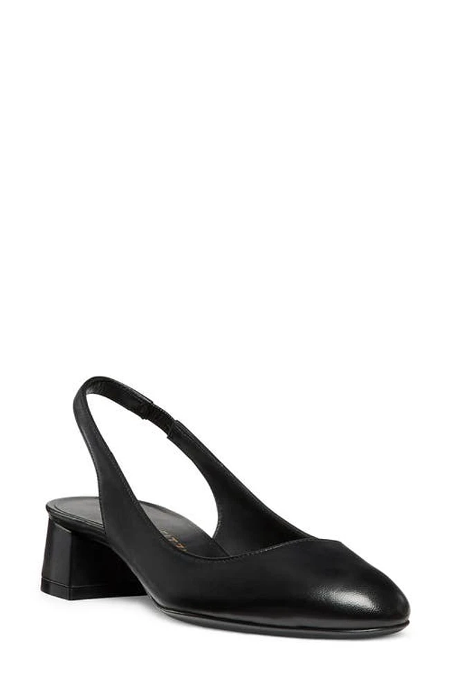 Stuart Weitzman Vivienne 35 Slingback Pump in Black Leather at Nordstrom, Size 8