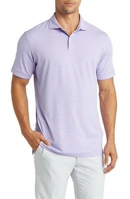 Peter Millar Ambrose Stripe Performance Golf Polo Mountain Berry at Nordstrom,