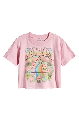 Treasure & Bond Kids' Crop Graphic T-Shirt Pink Flower Floyd at