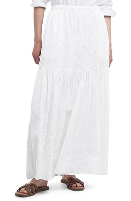 Barbour Kelley Ruffle Hem Maxi Skirt White at Nordstrom, Us