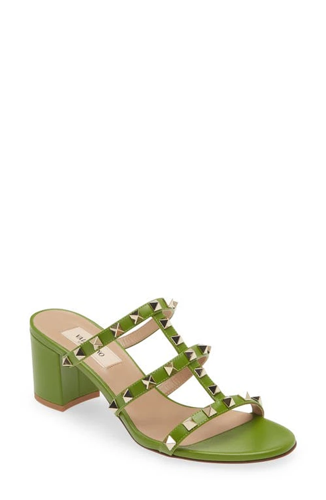 Valentino Garavani Rockstud Slide Sandal Chartreuse at Nordstrom,