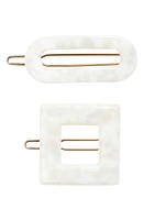 france luxe Assorted 2-Pack Cutout Barrettes in Coconut Milk at Nordstrom