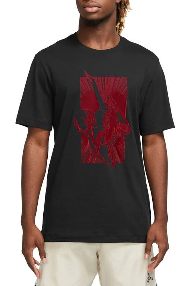 Jordan GFX Graphic Cotton Tee Black/Gym Red/Gym Red at Nordstrom,