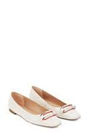 LK Bennett Cayden Square Toe Flat Cream at Nordstrom,