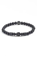 Caputo & Co. Men's Skull Bead Bracelet in Black Onyx at Nordstrom