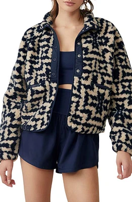 FP Movement by Free People Rocky Ridge Fleece Jacket in Navy at Nordstrom, Size Medium