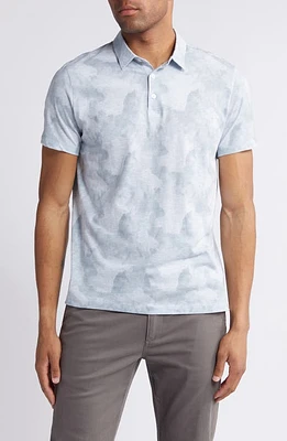 Robert Barakett Laing Slim Fit Cloud Print Polo Soft Teal at Nordstrom,