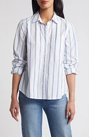 caslon(r) Stripe Cotton Poplin Button-Up Shirt White- Blue Marmara Leigh Ann at Nordstrom